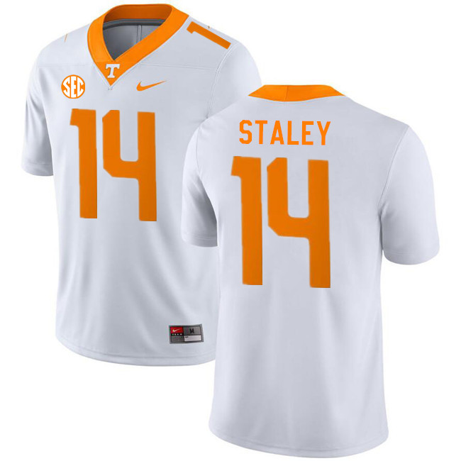 Men #14 Braylon Staley Tennessee Volunteers College Football Jerseys Stitched-White